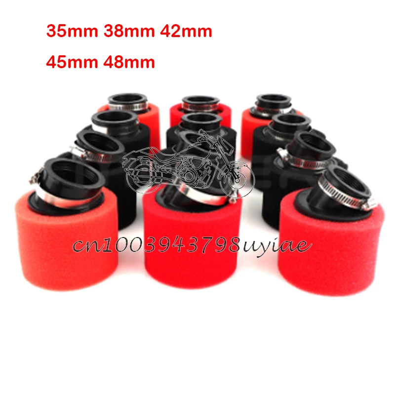 35mm 38mm 42mm 45mm 48mm Bent Angled Foam Air Filter Pod PIT Quad Dirt Bike Buggy Motorcycle pit dirt bike ATV parts