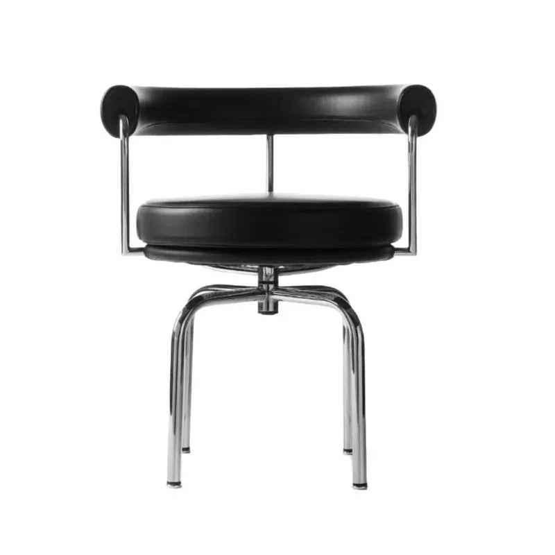 

Chair Rotating Chair Backrest Soft Bag Dining Chair Stainless Steel Leather Armchair