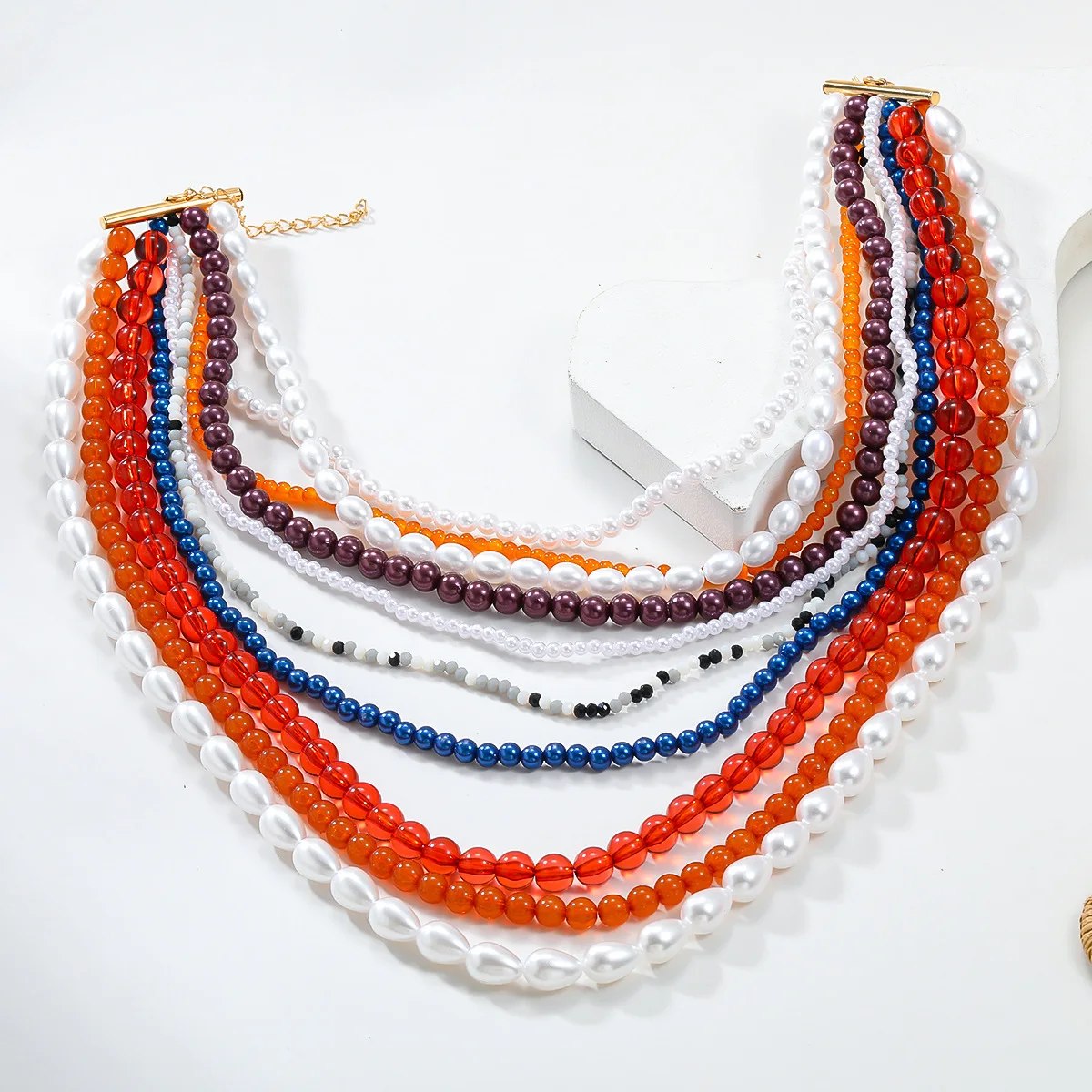 

ZAA Multilayer Colorful Resin Beaded Tassels Necklaces for Women Boho Jewelry 2025 Trend Summer Beach Party Accessories