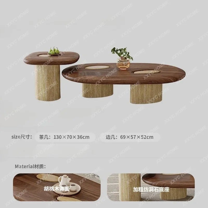 

Medieval small apartment retro walnut color home side few combinations