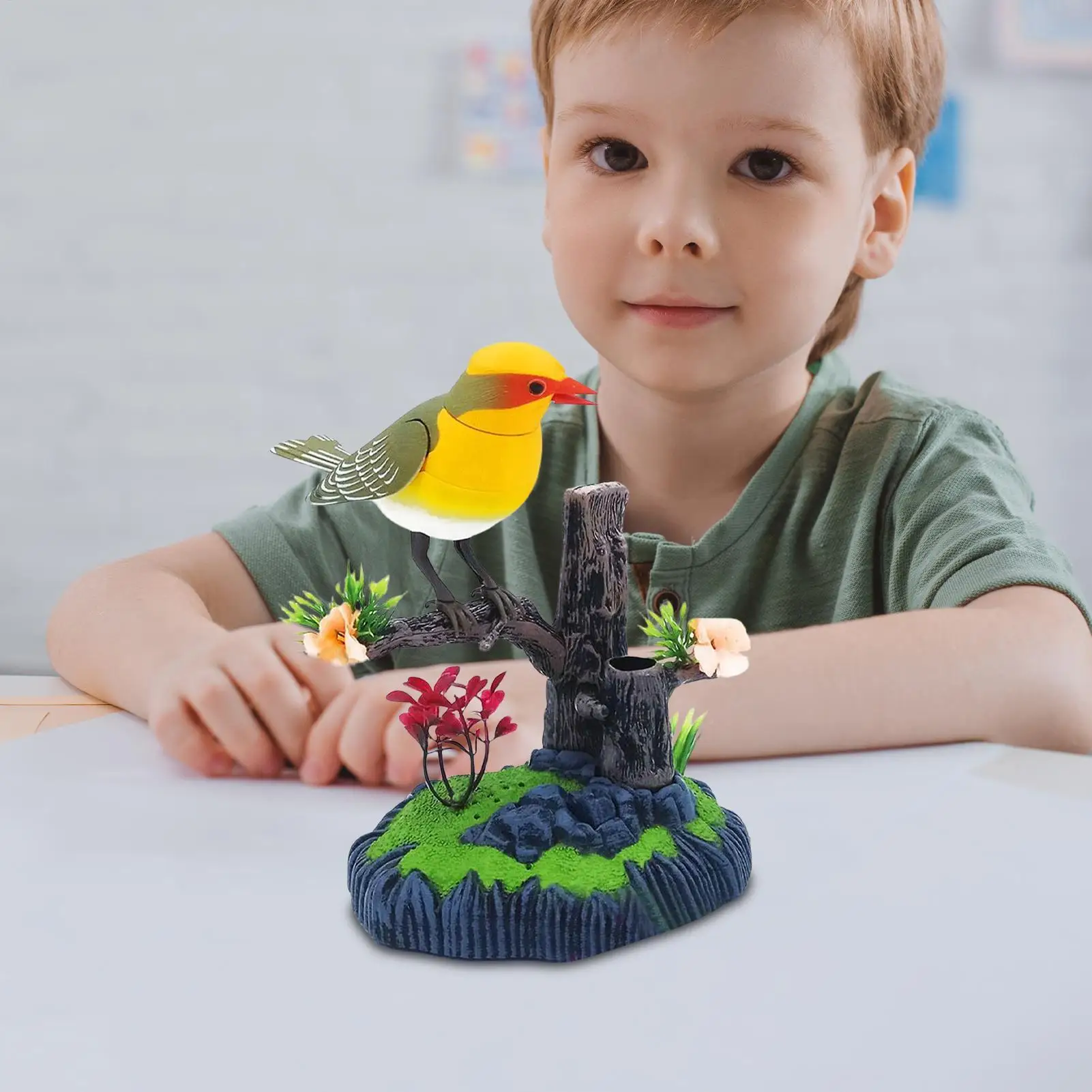Elektronische Simulatie Vogel Chirp Penhouder Home Decor Decoratieve Realistische Huisdier Vogel Voor School Kinderen Slaapkamer Woonkamer Keuken