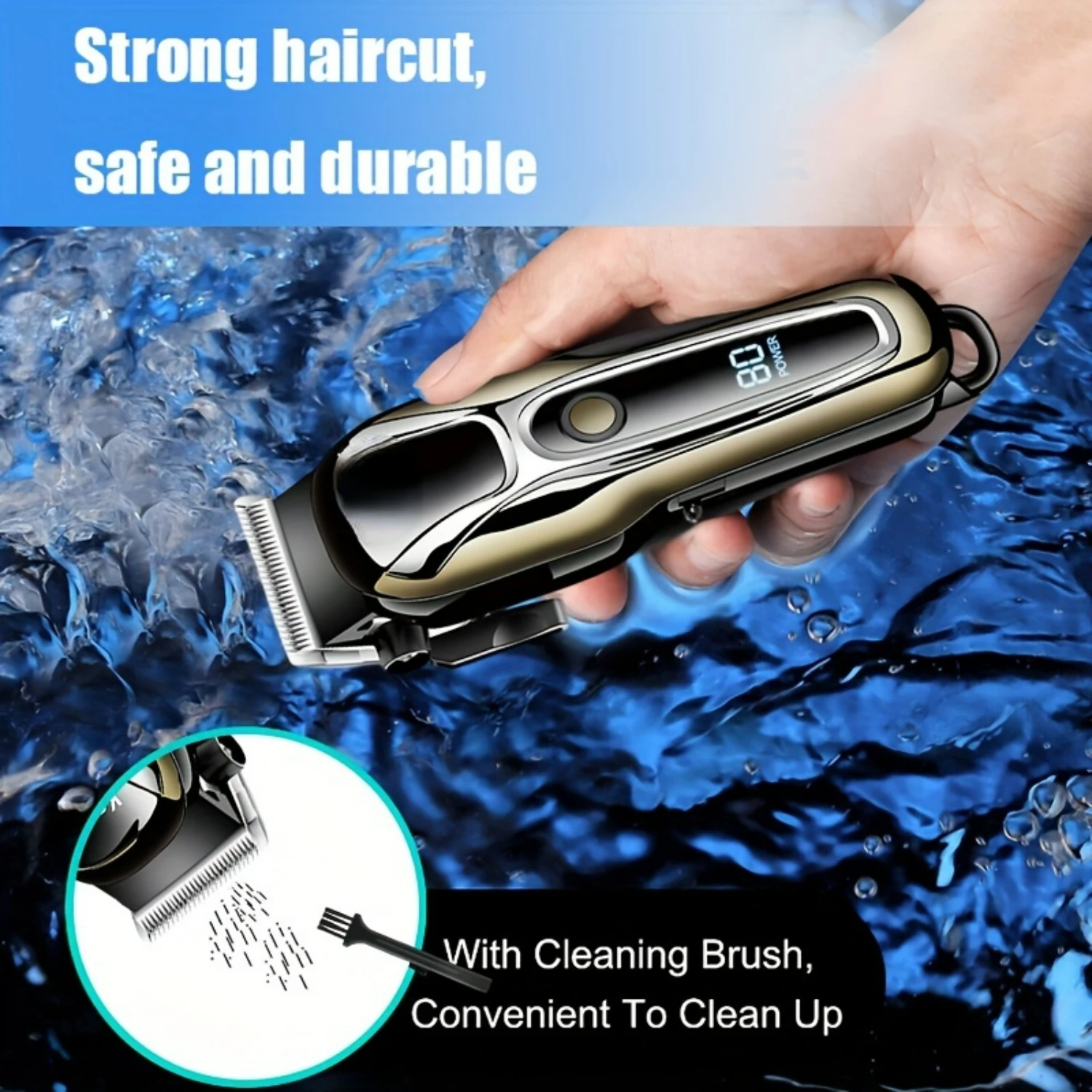 정밀한 수염 및 머리 다듬기를 위한 LCD 디스플레이를 갖춘 고품질 전문 무선 남성용 머리 깎기. 조정 가능한 설정