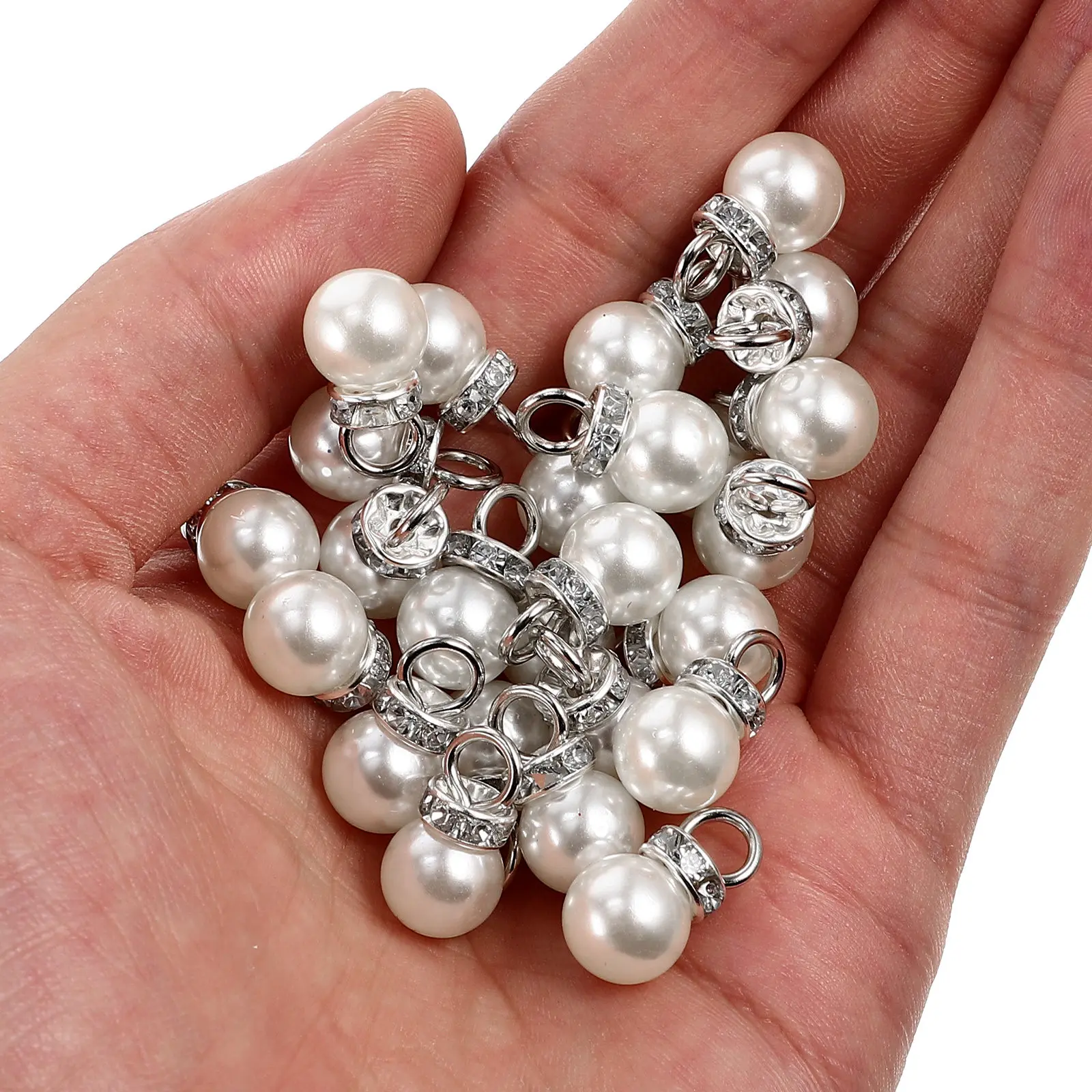 

100Pcs Imitation Pearl Charms Decorative Hanging Pendants for DIY Jewelry Making Supplies Necklace Bracelet Earrings