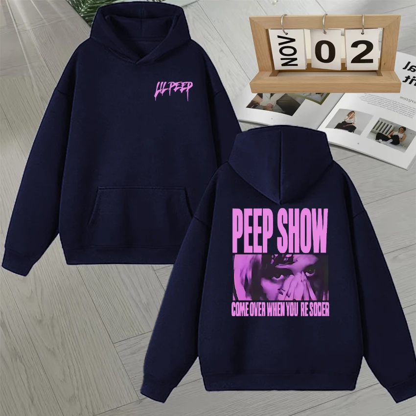 New In Rapper Lil Peep Show Double Sided Print Hoodie Men Women Sweatshirt Autumn Winter Long sleeve Fleece goth Pullover Unisex