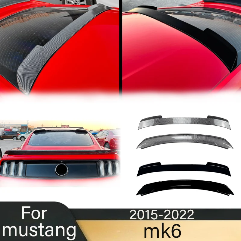 

For Ford Mustang MK6 2015-2022 Car Rear Window Top Wings Lip Roof Trunk Spoiler Tail Fin Body Kits Tuning Guard Accessories Part