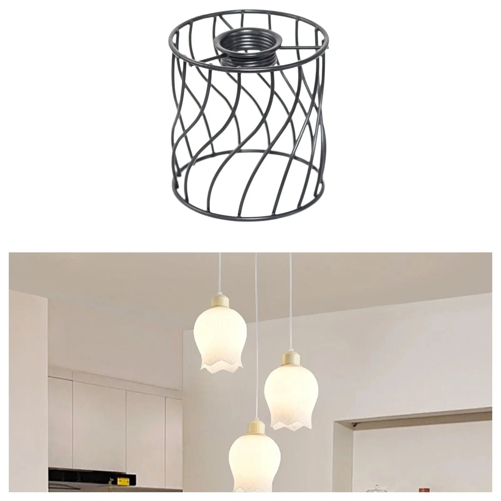 Metal Wire Lampshade Light Cover Housewarming Gift Easy Installation Iron E14 Base for Living Room Kitchen Teahouse Bar Home