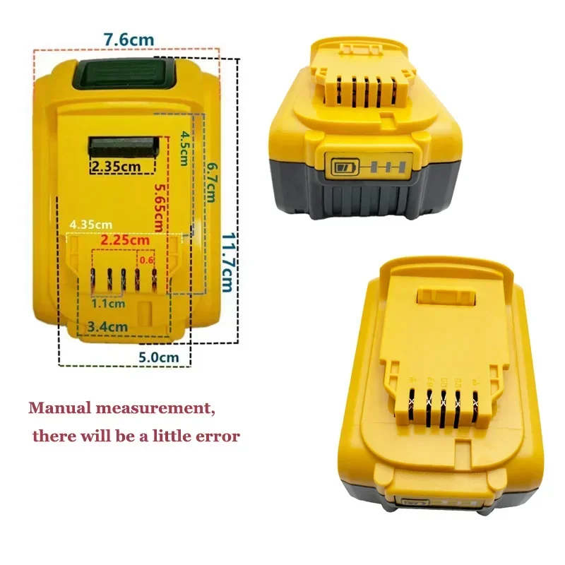 Imagem -02 - Bateria da Ferramenta Elétrica do Dewalt Bateria de Lítio Substitua Dcb200 Dcb612 Dcb205 Dcb200 Dcb182 Etc. 3c 20v 8ah 12ah