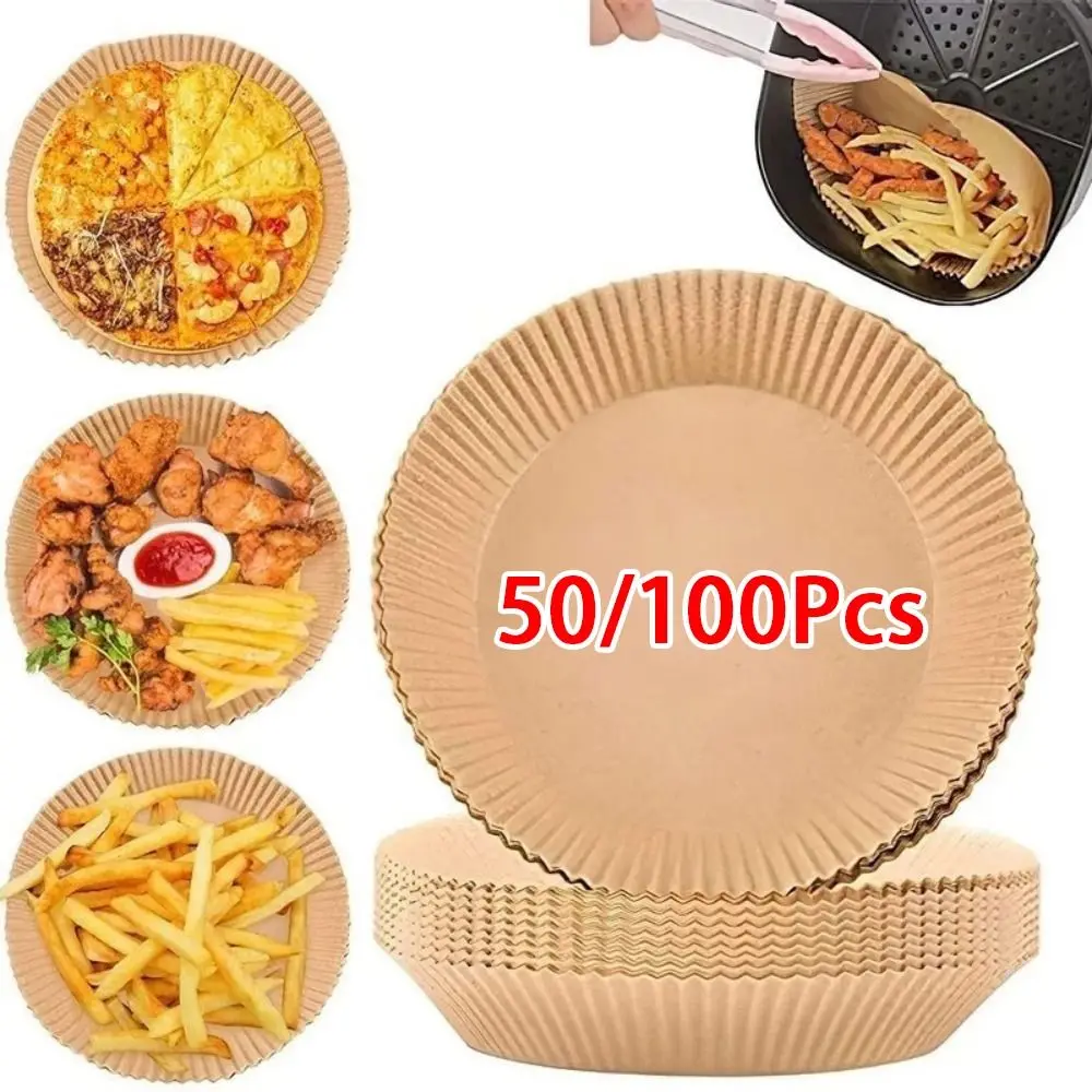 20/50/100Pcs Disposable Air Fryer Paper Oil Proof Waterproof Frying Paper Non-Stick Baking Liner for Steamer Muffin Cupcake