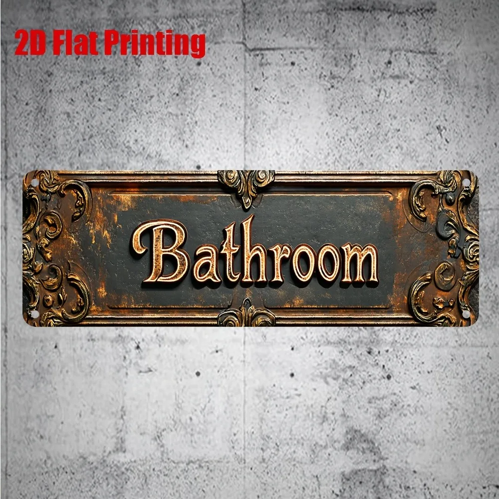 Letrero de metal de acero inoxidable vintage, 1 unidad, 10,8 "x 3,7", decoración rústica para baño, decoración divertida para garaje al aire libre, cafetería, bar, dormitorio, pared del patio