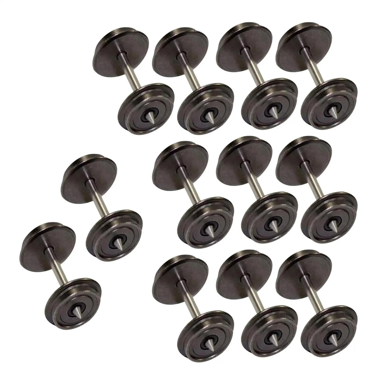 12x Metal Wheels, HO Scale Wheel Modification, Replacement Train DC Wheel Set, Metal Axles for 1:87 Model Train DIY