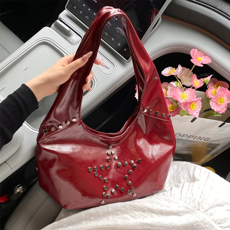 

Large PU Leather Hobo Underarm Bags Lady Europe and America Shoulder Bag for Women 2025 New Trend Y2K Handbags and Purses