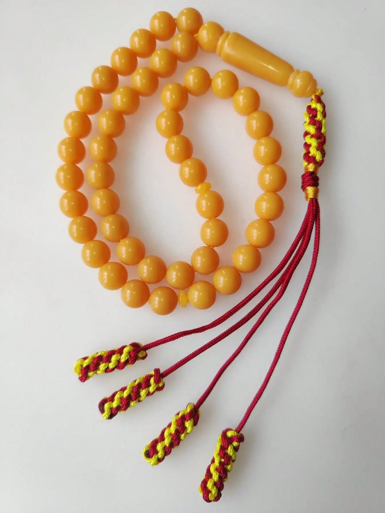 3-Color Yellow/Black/Blue Resin Tasbih Prayer Beads 45pcs Muslim Islamic Rosary with Tassel Ramadan Eid Gift