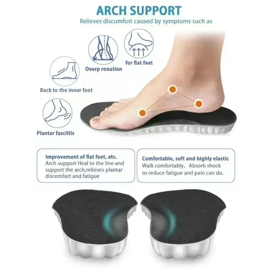 4D Cloud Air Cushion Insoles: Memory Foam Comfort + Acupressure Massage, Sweat-Absorbent Design image 3