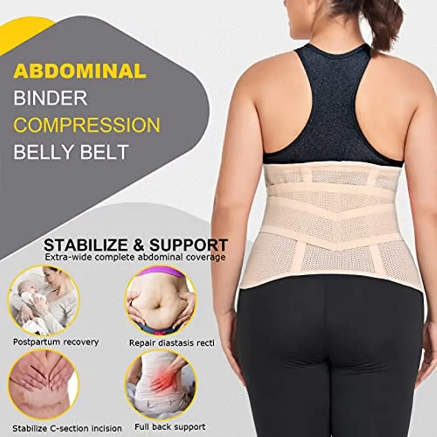 Postpartum Belly Band Abdominal Binder Post Surgery C-section Belly Binder Wrap Girdle Recovery Belt Back Support