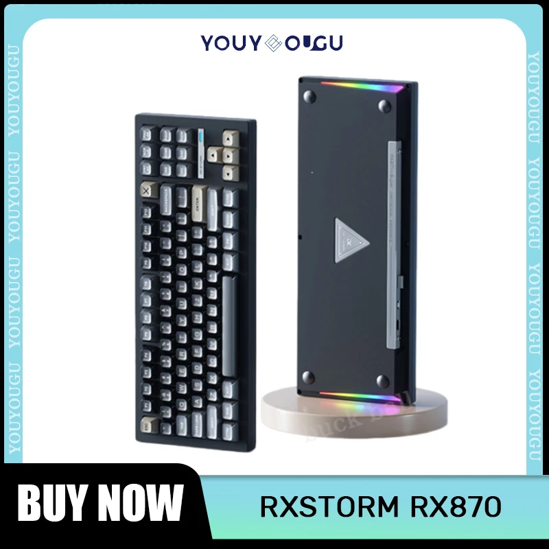 

Беспроводная механическая клавиатура RXSTORM RX870, 3 режима, USB/2,4G/Bluetooth, клавиатуры, 88 клавиш, горячая замена, стандартная игровая клавиатура