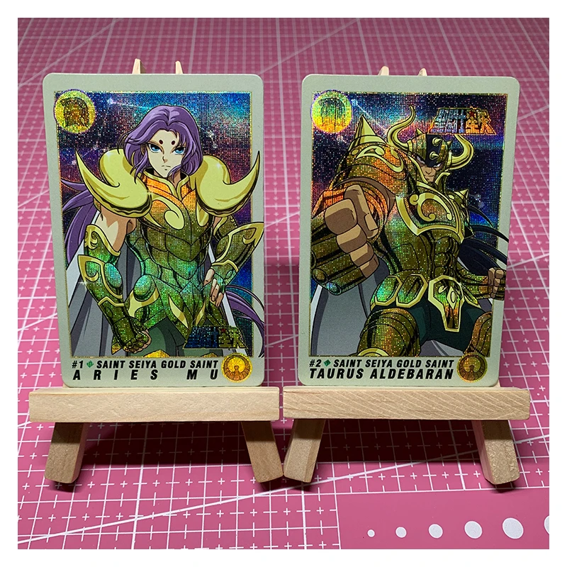 Saint Seiya Anime Characters Aldebaran Aiolia Touma DIY Homemade Christmas Birthday Gift Game Toys Collection Card