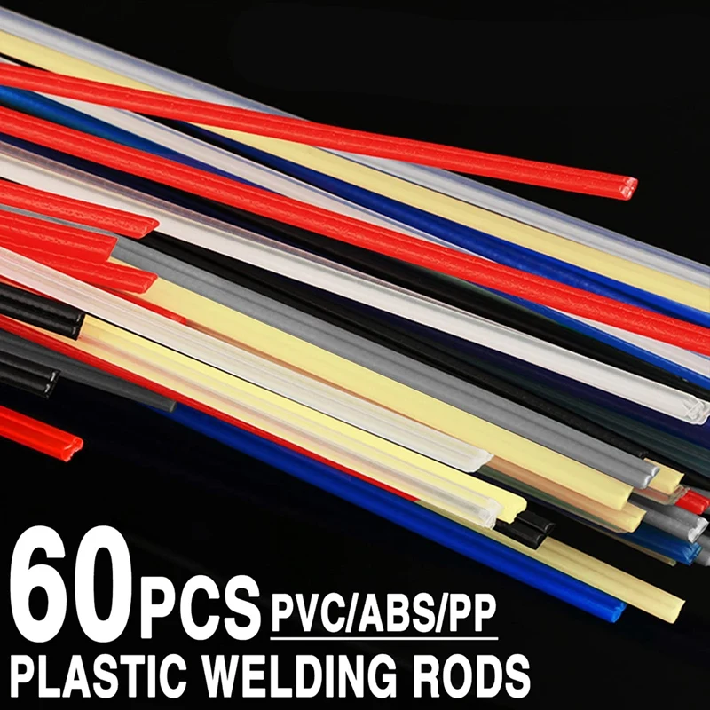 60 Pcs Plastic Welding Rod-PP/PVC/ABS/Plastic Welding Rod Kit, Suitable For Car Bumper Plastic Repair