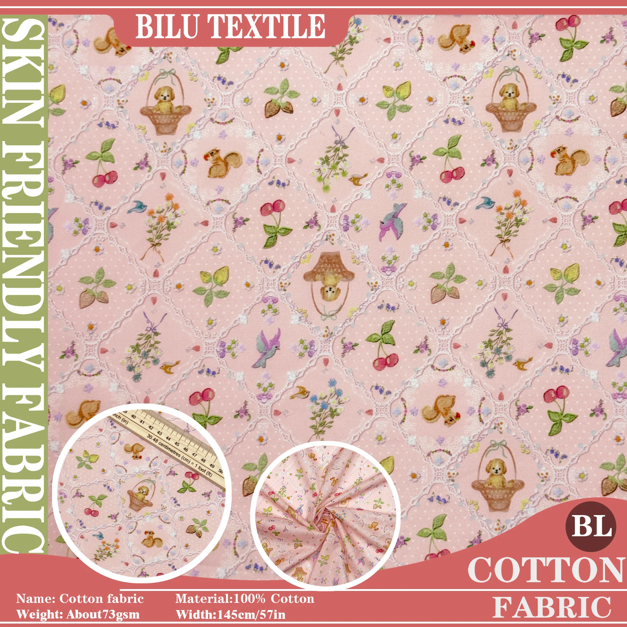 

Ткань Tana Lawn 100% хлопок, 1 м, цвет Hokkoh-Pink Icing Cube, с принтом в стиле поплина 80-х, для шитья, изготовления одежды, платьев, рукоделия, DIY