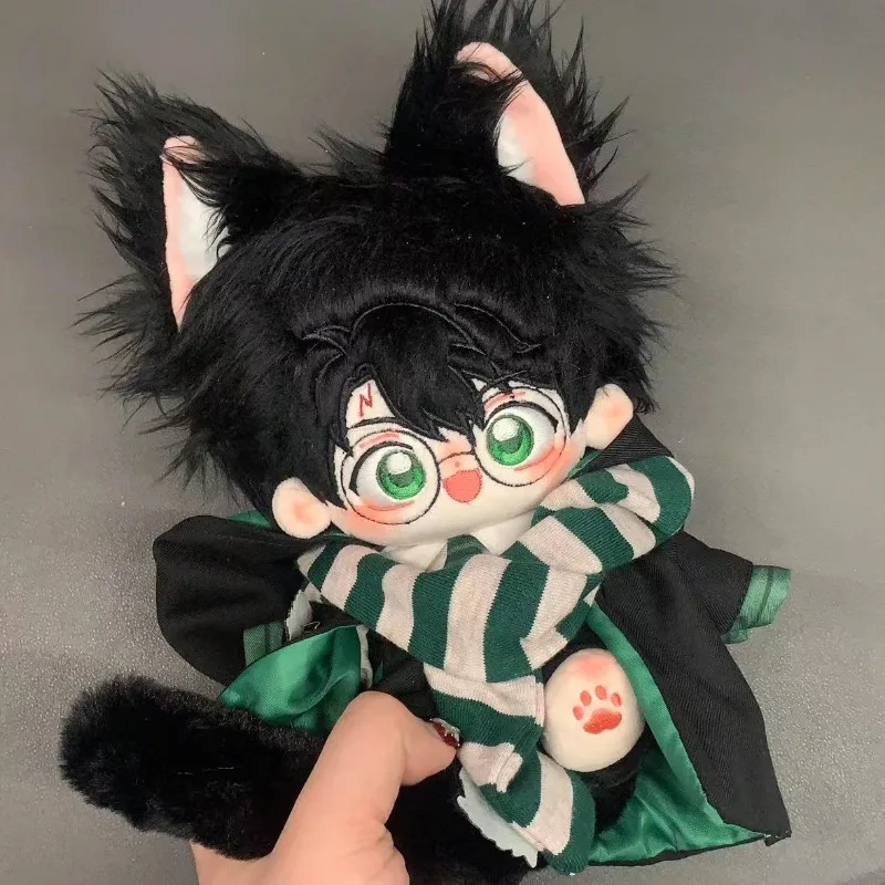 

20cm Anime Wizard Harry Kawaii Cat Cosplay Cotton Doll Body With Skeleton Cartoon DIY Change Suit Soft Plushies Toy Fans Gifts