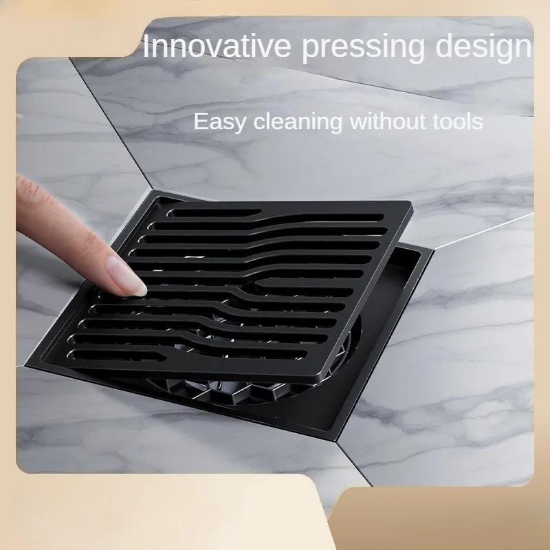 

Brass Odor-proof Easy To Clean Floor Drain All Copper Bathroom Floor Drain Can Be Disassembled Design Easy To Clean Floor Drain