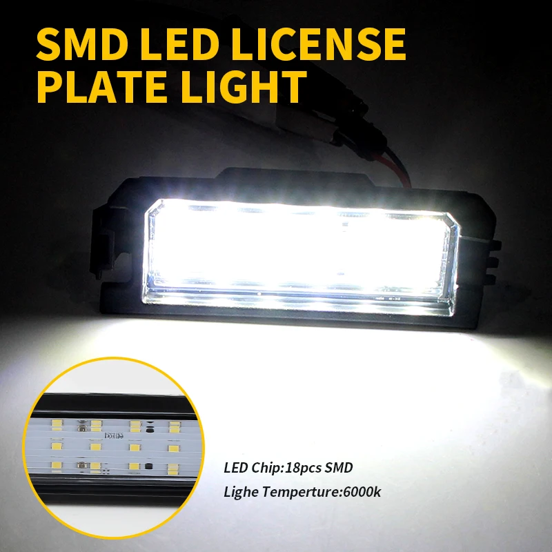 2PCS LED License Number Plate Lights Canbus For Kia K5 2021-up Rio 18-23 Niro 17-22 Cadenza 17-20 For Hyundai Elantra N 2020-up - view 3