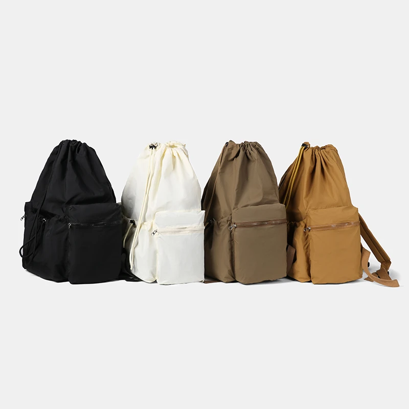 

Новые нейлоновые однотонные модные рюкзаки на шнурке, простые повседневные прочные женские школьные сумки, 2026, милые дорожные сумки большой вместительности