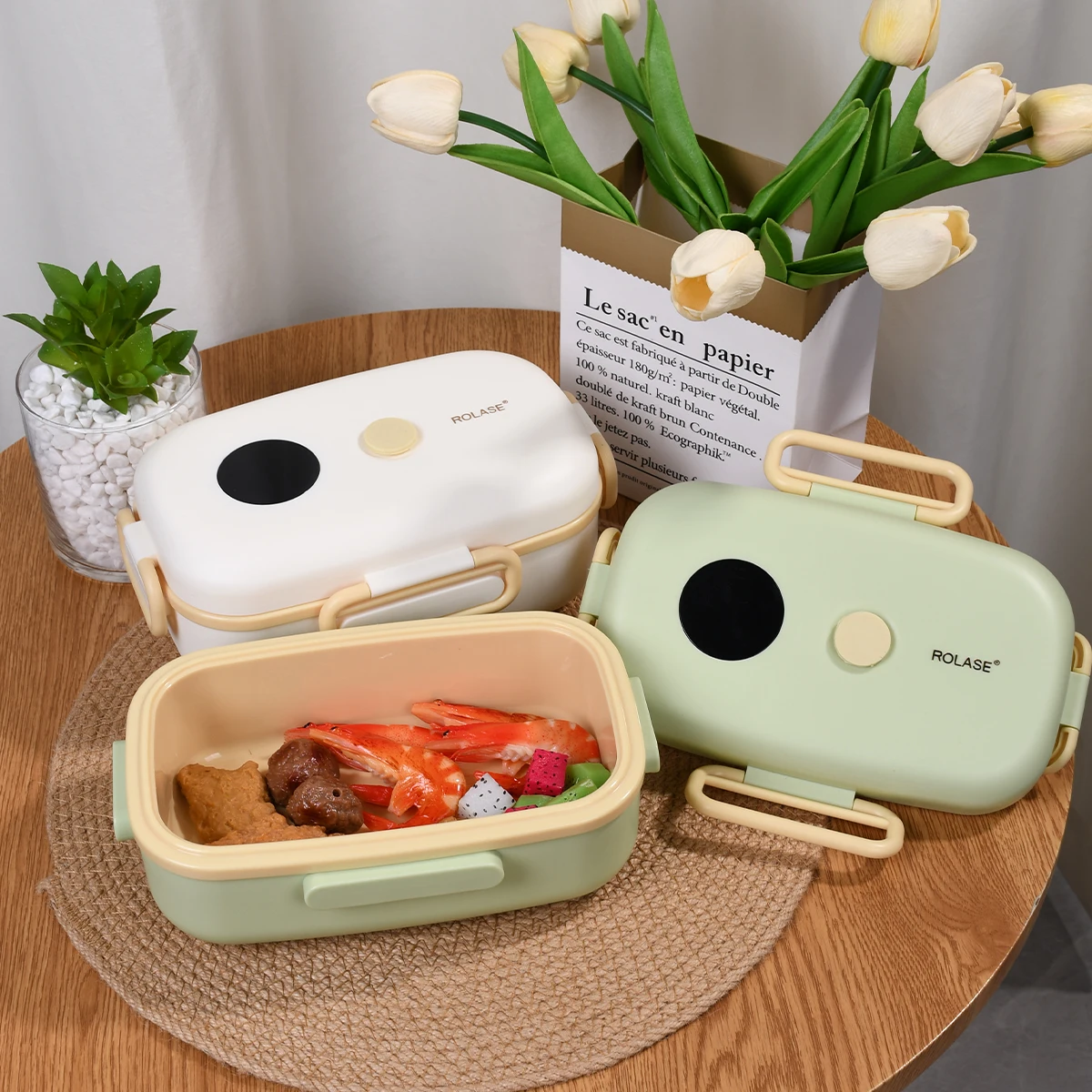 

Portable 3500ml 118oz Insulated Display Lunch Box - Leak Proof, Office Outdoor Travel Bento Box, Food Storage Container