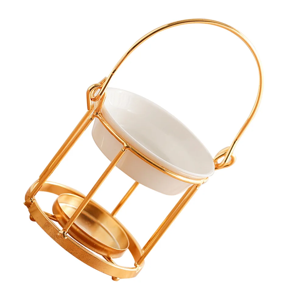 

Ceramic Essential Oil Burner Gold Electroplated Iron Art Design Relaxing Aroma Diffuser Tealight Holder Bedroom Decor