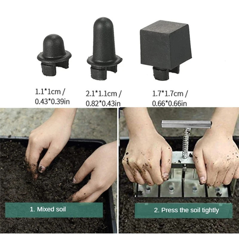 Handheld Soil Blocking Tool Handheld Sämling Inkubator mit Samenstift zum Erstellen von Samen, Garten
