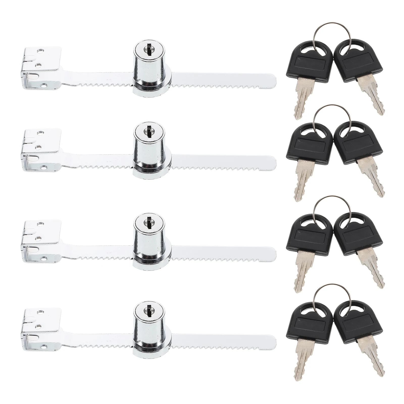 

4pcs Cabinet Door Locks Sliding Track Hardware Display Glass Metal Security Latches Storage Case Safety Jewelry Closet