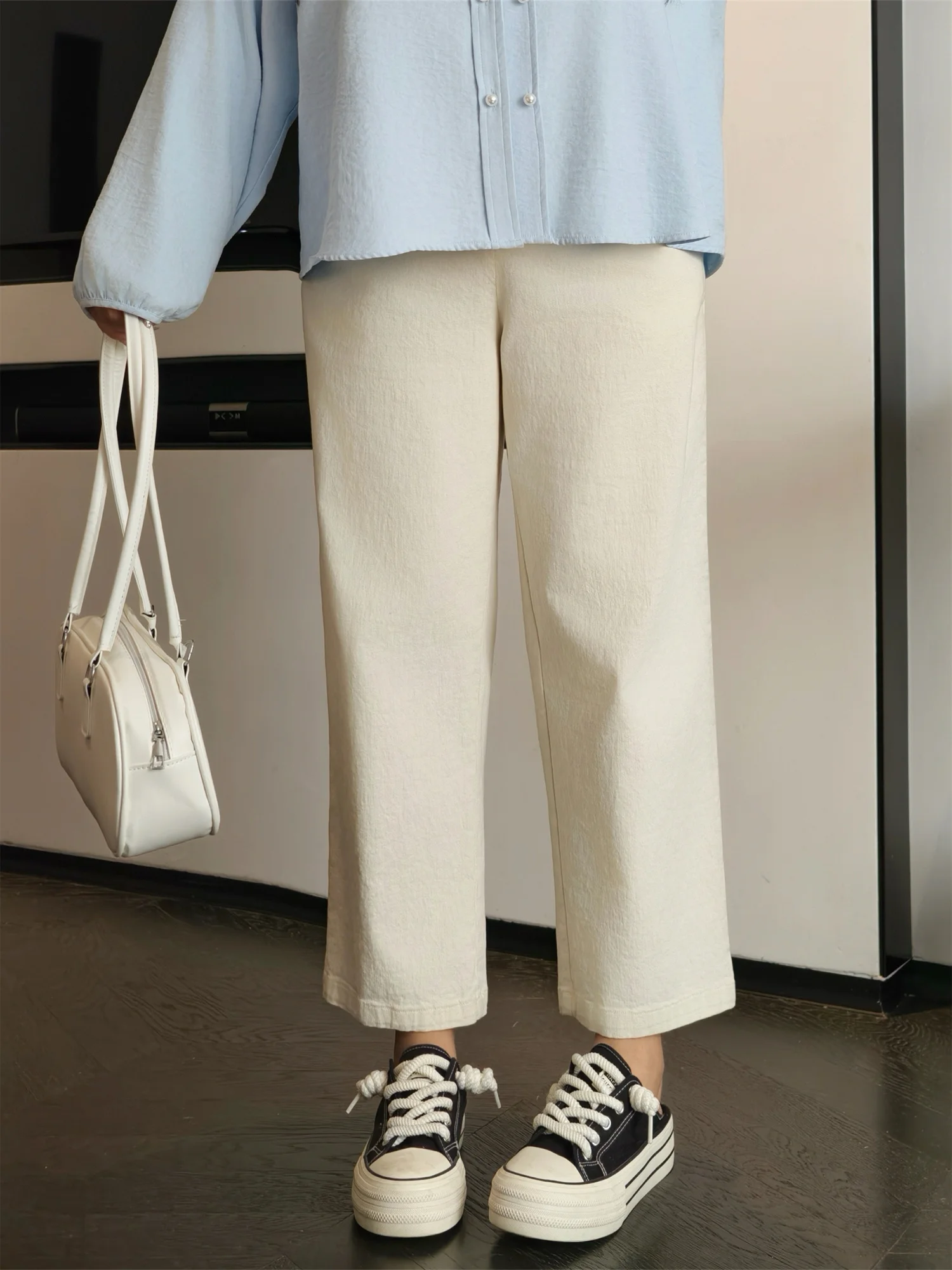 High Waist Loose Fit Straight Leg Jeans plus Size Women's Spring Fashion plus Size Pants Casual Comfortable Denim Trousers