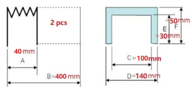 CNC accordion protection bellows way cover,140mmx50mmxLmax 400mm-2 pcs