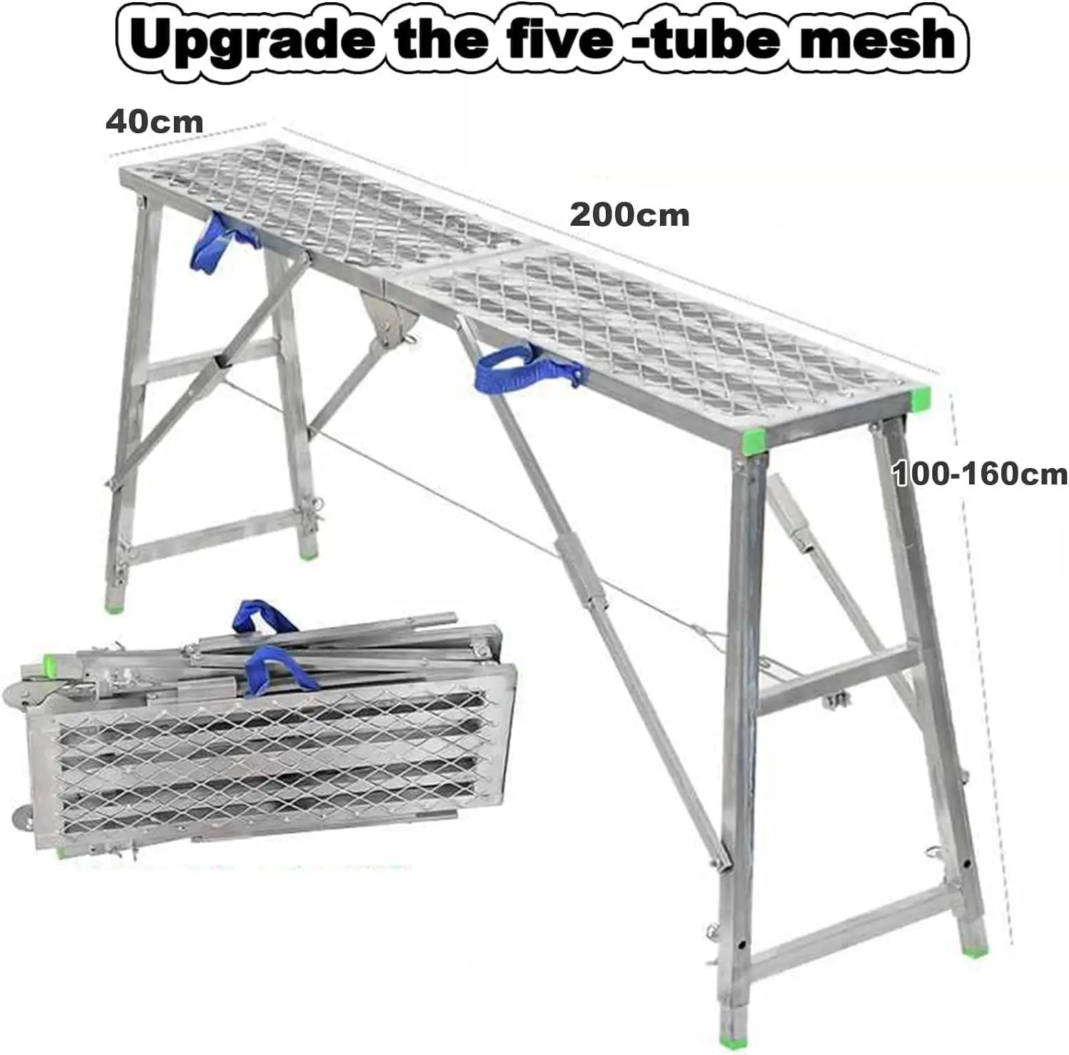 

Heavy Duty 6ft Scaffold Ladder Work Platform Solid Step Ladder with Stools Ideal for Construction Sites and Home Decoration Indo
