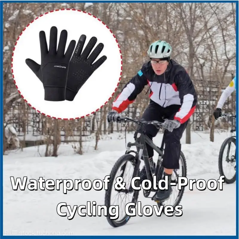 

Winter Outdoor Sports Ski Gloves Windproof Waterproof Fleece Cold-Proof Cycling Can Play Phone Gloves Non-Slip Motorcycle Gloves