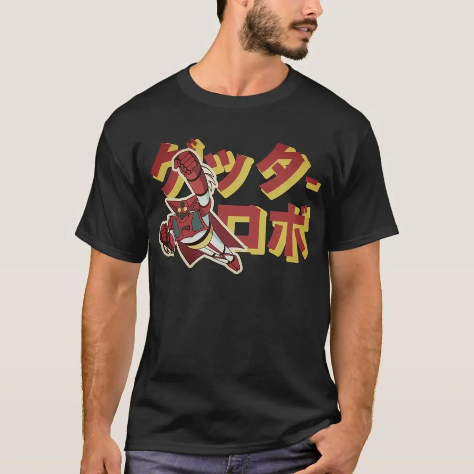 GETTER ROBO GETTA MECHA RETRO ANIME JAPAN T Shirt vintage Washed homme graphic streetwear Versatile Breathable