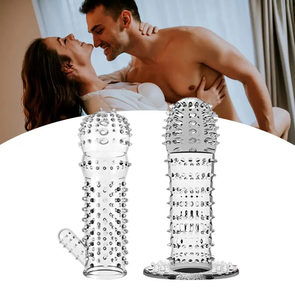 Men Penis Sleeve Couples Passion Toy Enhance Intimacy with Faux Penis Sleeve for Men Reusable Condoms Cock for Erotic