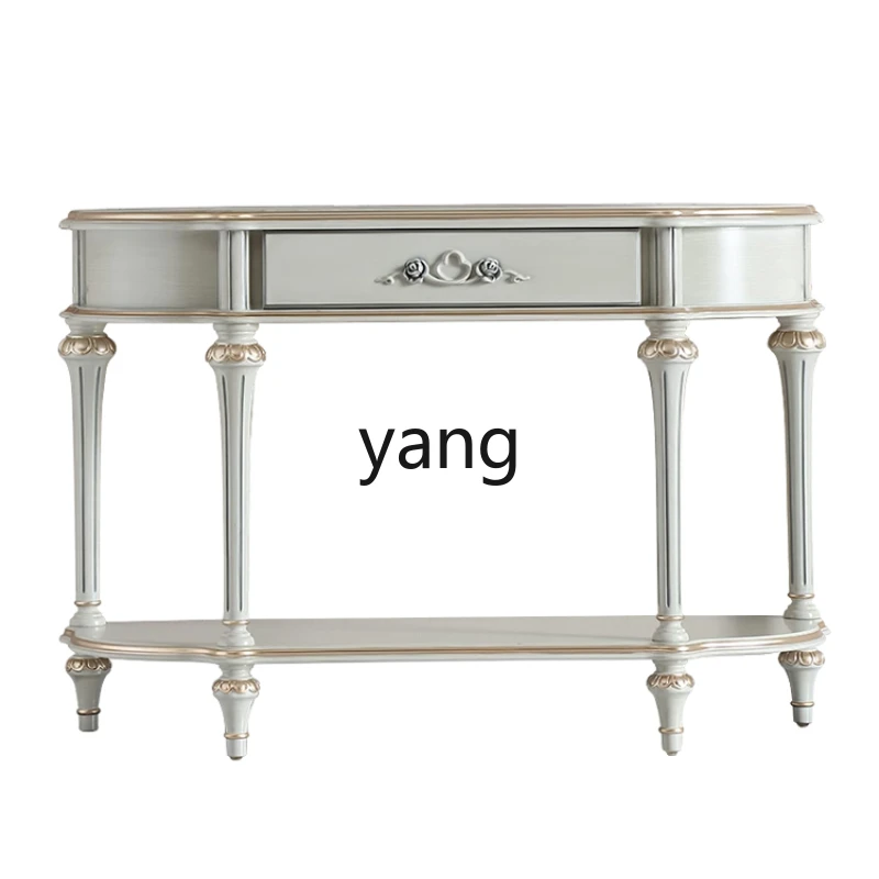 L'm'm Light Luxury Solid Wood Console European Style Wall Entry Door Console Tables