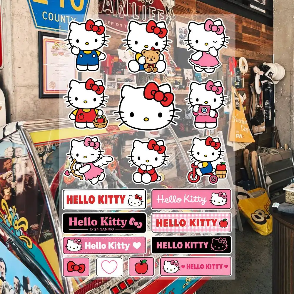 Animeh-ello ki-tty Ästhetische Graffiti-Aufkleber, wasserfeste PVC-Aufkleber für Auto, Motorrad, Skateboard, Helm, Notizbuch
