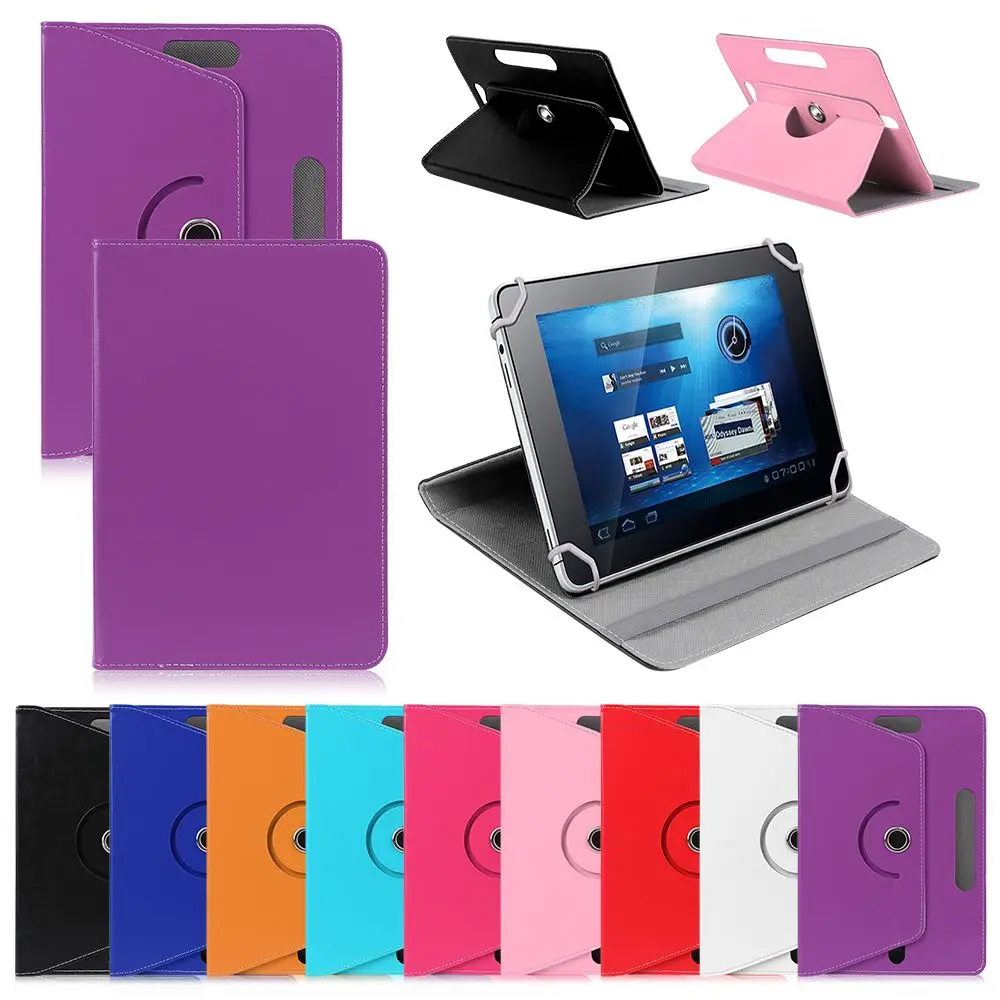 Capa protetora para samsung galaxy tab 7, 8, 9, tablet pc de 10,1 polegadas, estojo rígido, universal, couro pu, para android