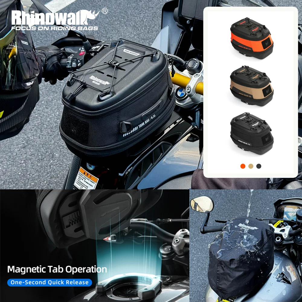 Rhinowalk Motorcycle Magnet Tank Bag Dry Waterproof 6.5L Quick Realease Anti-theft Bag For BMW KTM Beneli HONDA CFMOTO DUCATI