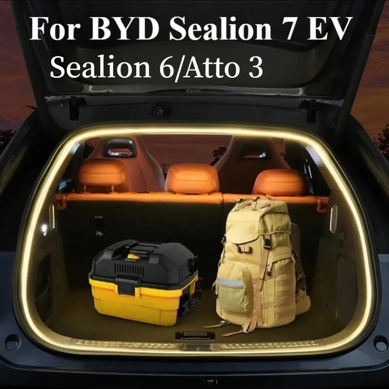 Car Rear Trunk Brighten LED Strip Lighting Waterproof Flexible Accessories For BYD Sealion 7 6 Atto3 Sealion 07 EV 2025 2026