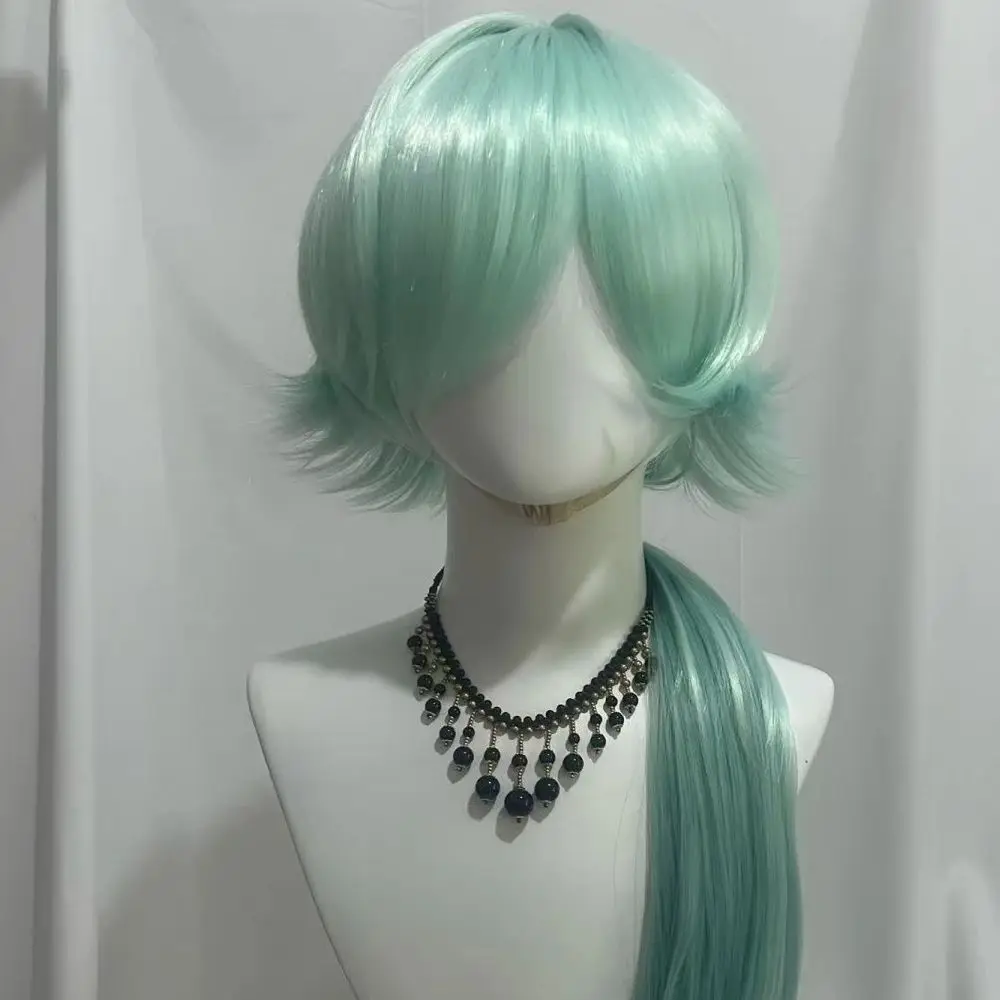 أنيمي هونكاي ستار السكك الحديدية Anaxagoras شعر مستعار تأثيري الليمون الأخضر التدرج الشعر الاصطناعية مقاومة للحرارة الشعر مع بطانة صافي الورد #5