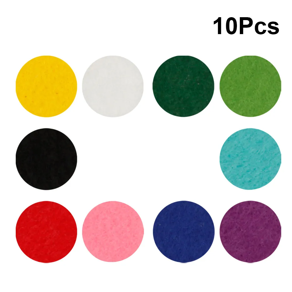 

10Pcs Essential Oil Cotton Pieces Round Circular Colorful Cotton Pads Aromatherapy Necklace Pendant Clavicle Chain Jewelry