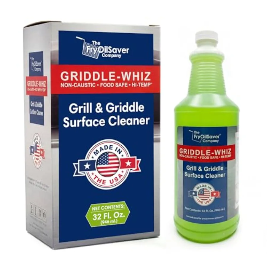 

Griddle-Whiz Grill and Griddle Cleaner Removes Grease, Food Residue, Burnt On Organics Non-Toxic High Heat Flat Top Grill Clean