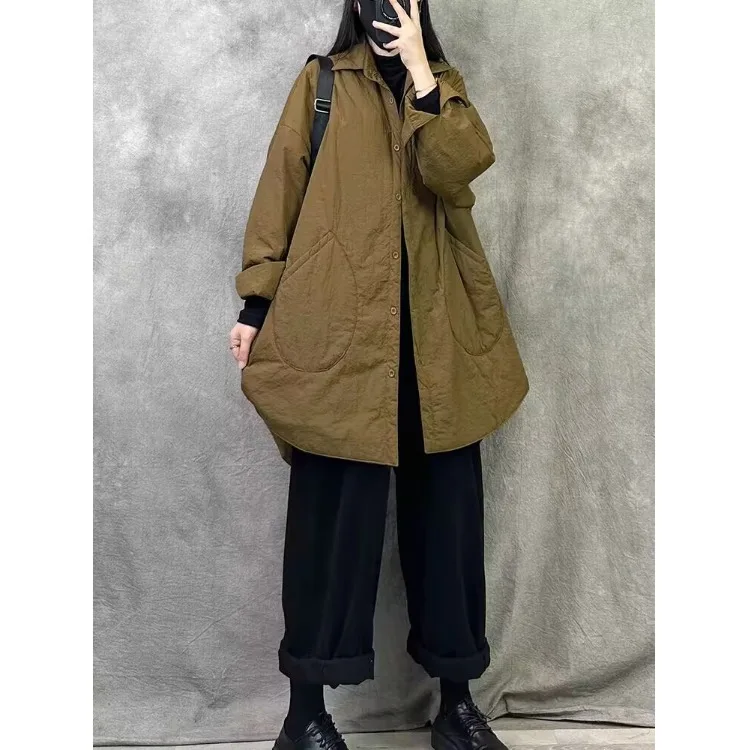 

Женская хлопковая куртка, легкий стеганый жилет, однотонная ветровка, верхняя одежда, осенне-зимнее пальто с ромбовидным узором