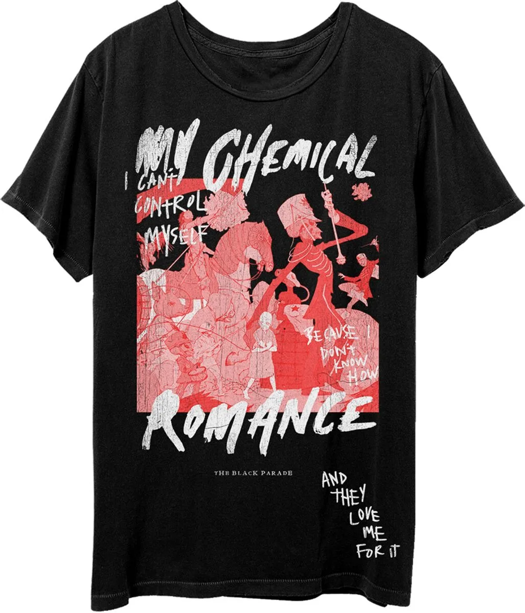 My Chemical Romance Bullets Anniversary Tee, Rock T-Shirt with Silhouette & Lyric Print, Rock Fan Merch