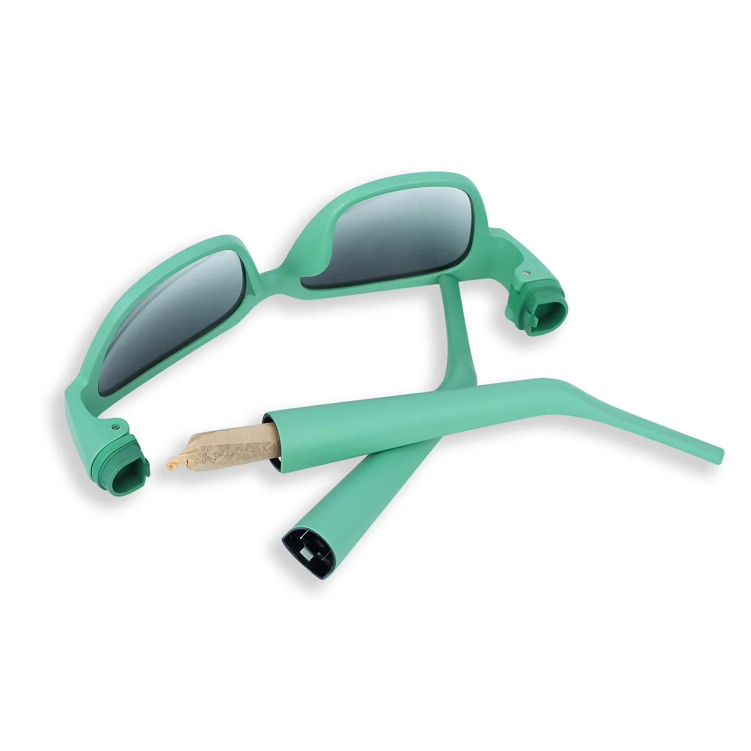 Multifunctional Sunglasses with Hidden Horn Cone Storage Tube Detachable Glasses Holder Can Store Cigarettes Tobacco Roll Paper