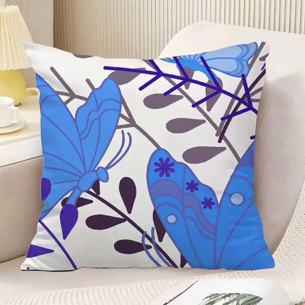 Purple Butterflies Throw Pillow Cover Neutral Decor Cushion Cover Soft Sofa Couch Bed Home Decor Pillow Case