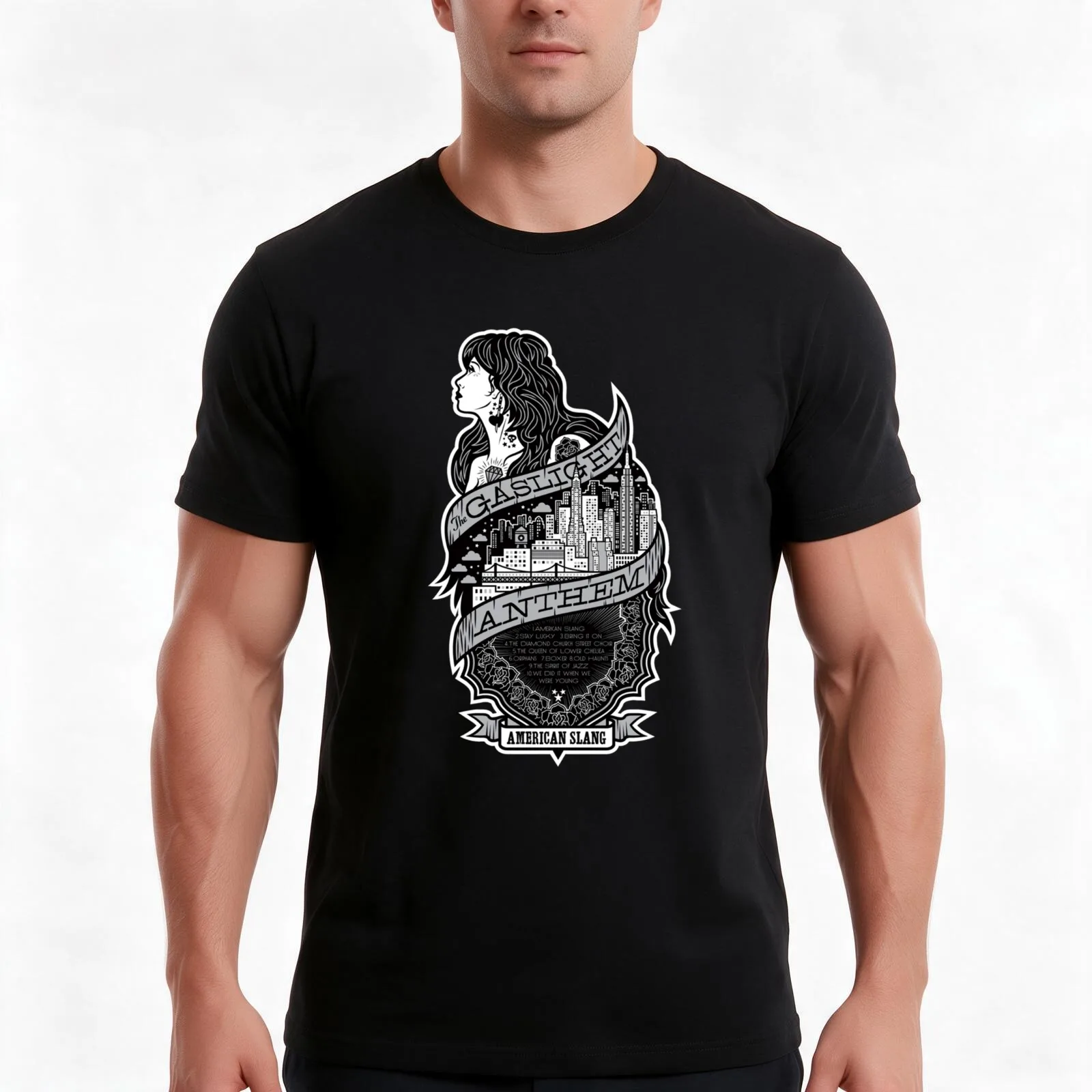 The gaslight anthem - TGA rock band T-Shirt, Summer Casual Cotton Tee, Oversized Streetwear Tops, Vintage Graphic Print