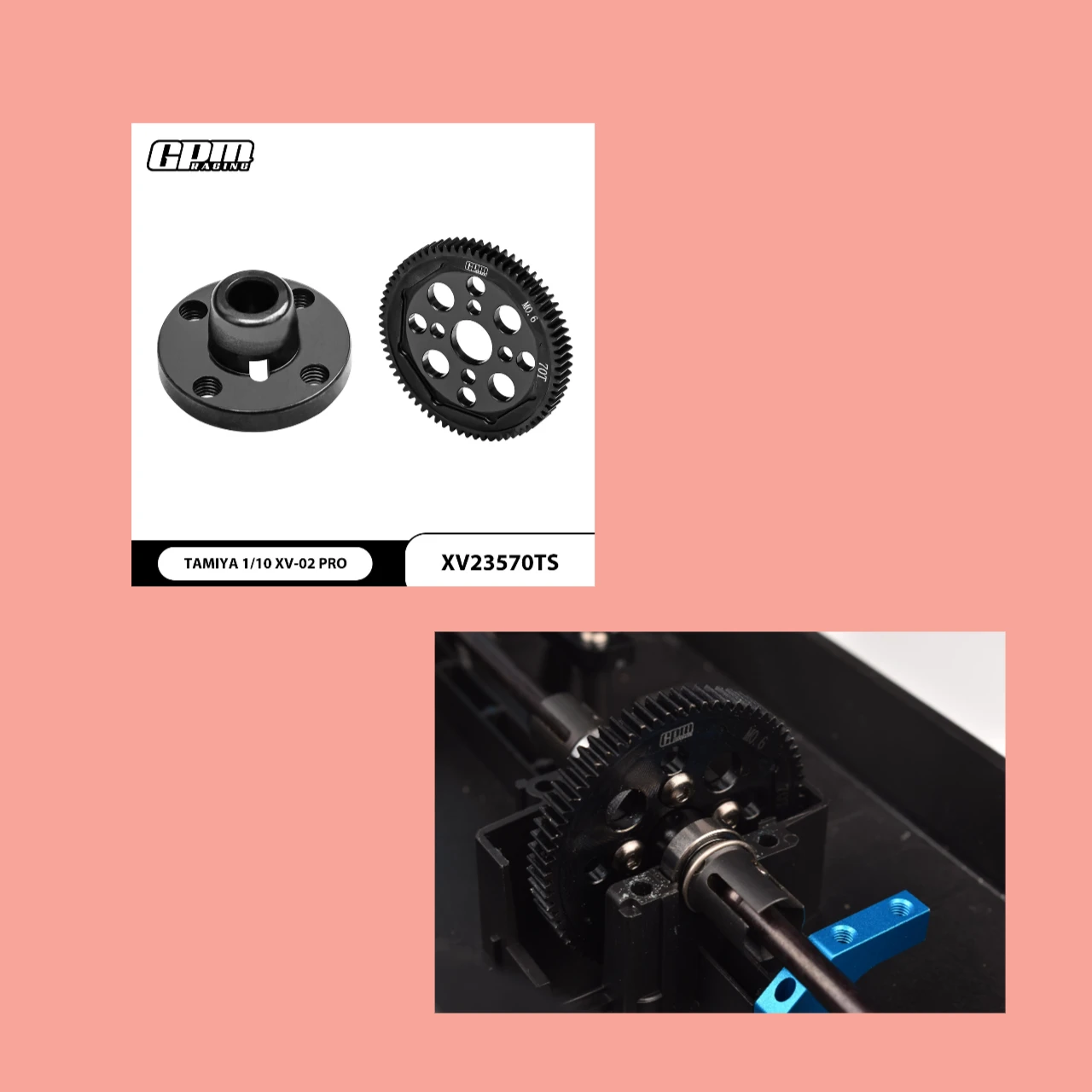 

GPM Medium Carbon SteelMed High Speed M0.6 Module Spur Gear 70T+Spur Gear Holder